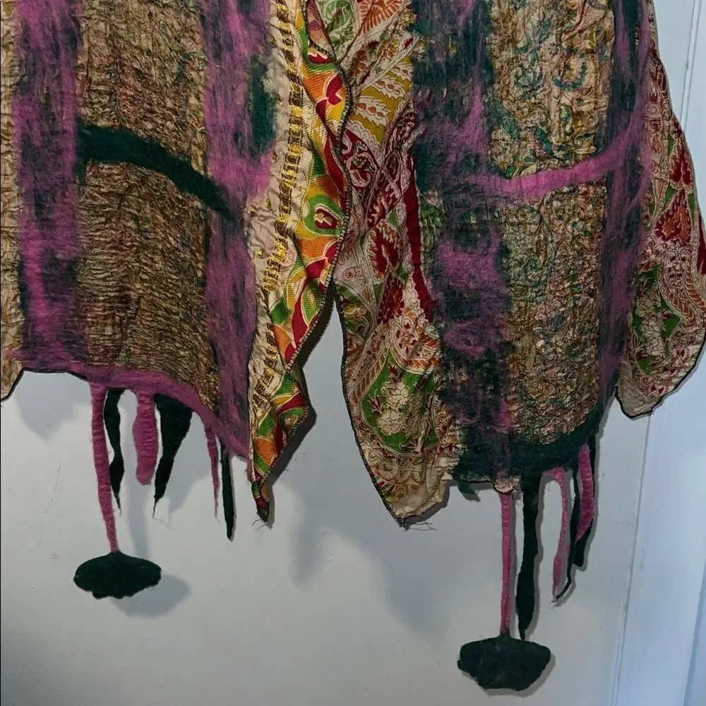 NUNO Felted and Silk Multicolor Abstract Scarf